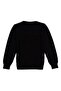 Crew Neck Long Sleeve Standard Fit Plain Black Boys Sweater - 2