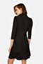 Black Button-Detail Mini Woven Jacket Dress TWOSS20EL0407 - 6