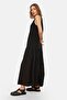 Black Shift/Straight Cut Maxi Sleeveless Woven Dress TWOSS20EL1954 - 2