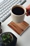Glass Coaster| Set of 4 New Wooden Pattern| 10cm X 10cm