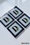 Glass Coaster| Letter Design| Set of 4| D| 10cm X 10cm - 3