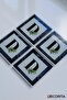 Glass Coaster| Letter Design| Set of 4| D| 10cm X 10cm - 4