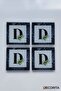 Glass Coaster| Letter Design| Set of 4| D| 10cm X 10cm - 5