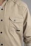 Slim Fit Tight Fit Men's Denim Shirt Beige - 5