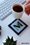 Glass Coaster| Letter Design| Set of 4| M| 10cm X 10cm