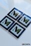 Glass Coaster| Letter Design| Set of 4| M| 10cm X 10cm - 4