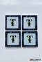 Glass Coaster| Letter Design| Set of 4| T| 10cm X 10cm - 5