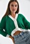 Women's Buttoned Knitwear Crop Oversize Cardigan - 6