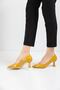 Women's Bena Yellow Patent Leather Champagne Heel Stiletto - 3