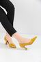 Women's Bena Yellow Patent Leather Champagne Heel Stiletto - 5