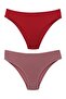 2-Piece Cotton Heart Rubber Slip Women's Panties