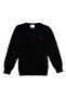 Crew Neck Long Sleeve Standard Fit Plain Black Boys Sweater