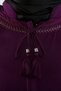 Sleeve and Collar Embroidered Summer Linen Ferace - Plum - 8