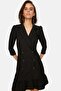 Black Button-Detail Mini Woven Jacket Dress TWOSS20EL0407 - 3