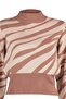 Gül Kurusu Zebra Desenli Crop Triko Kazak TWOAW21KZ0010 - 8