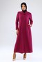 Sleeve and Collar Embroidered Summer Linen Ferace - Light Plum - 4