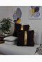 Plush Square Striped Throw Pillow Cover Black - 2