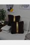 Plush Square Striped Throw Pillow Cover Black - 3