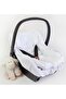 3-Piece Baby Stroller Cover with White Aisine Pompom - Car Cover Stroller Cushion Sheet - 2