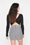 Black A-line Stamp Fabric Mini Woven Skirt TWOAW23ET00051 - 5