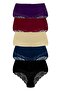 5-Piece Cotton Half Lace Back High Waist Plus Size Women's Panties