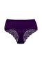 5-Piece Cotton Half Lace Back High Waist Plus Size Women's Panties - 8