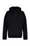 Siyah Oversize/Geniş Kesim Kapüşonlu İçi Polar/Sıcak Tutan Sweatshirt TMNAW23SW00195 - 12