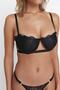 Black Lace Ribbon/Bow Rope Strap Underwire Capless Knitted Lingerie Set Thmaw23Cc00013 - 3