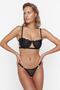 Black Lace Ribbon/Bow Rope Strap Underwire Capless Knitted Lingerie Set Thmaw23Cc00013 - 5