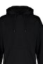 Siyah Oversize/Geniş Kesim Kapüşonlu İçi Polar/Sıcak Tutan Sweatshirt TMNAW23SW00195 - 13