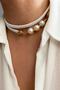 Pearl Detail Double Row Necklace - 4