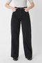 Black Loose High Waist Lycra Wide Leg Young Jeans
