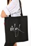 Relax Black Cloth Bag Printed - 3