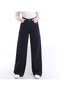 Lycra Black Loose High Waist Lycra Wide Leg Jeans - 2