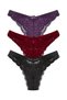 3-Piece Full Lace High Waist Brazilian Women's Panties