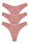 3-Piece Full Lace High Waist Brazilian Women's Panties