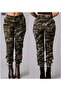 Women's Slim Fit, Elastic Waist Camouflage Pattern Cargo Pants