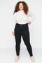 Siyah Yüksek Bel Dar Paça Esnek Skinny Büyük Beden Jeans TBBAW23CJ00032 - 2