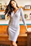 Women's Gray Zippered Camisole Dress ELB-19000739 - 4