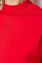 Red Thick Inner Fleece Stand Collar Relaxed/Comfortable Fit Knitted Sweatshirt TWOAW20SW0584 - 2
