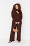 Kahverengi Cut Out Detaylı Triko Alt&Üst Takım TBBAW23CP00027