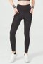 Black High Waist Double Pocket Recovery Sports Leggings - 2