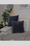 Plush Rabbit Rabbit Throw Pillow Cover Square - Dark Gray - 2