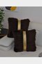 Plush Square Striped Throw Pillow Cover Black - 4