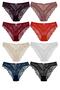 8-Piece Tulle Front Full Lace Slip Women's Panties