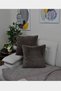 Plush Rabbit Rabbit Throw Pillow Cover Square Dark Brown