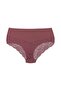 Mink Cotton Half Lace Back High Waist Plus Size Women's Panties - 2
