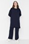 Lacivert Polo Yaka Tunik-Pantolon Triko Takım TCTAW22US0076 - 3
