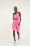 Pink High Waist Sports Biker Tights with Pocket Detail
