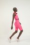 Pink High Waist Sports Biker Tights with Pocket Detail - 4